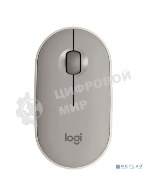 Мышь беспроводная Logitech Pebble M350 серый, 1000 dpi, радиоканал, Bluetooth, USB, кнопки - 3