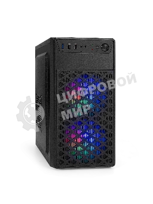 Компьютерный корпус Minitower ExeGate mEVO-7803-XP400 (mATX, БП XP400 с вент. 12см, 2*USB+1*USB 3.0, HD аудио, черный, 2 вент. 12см с RGb подсветкой)