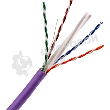 Кабель TWT UTP, 4 пары, Кат.6, нг(А)-LS, IEC 60332-3, 305 метров, фиолетовый