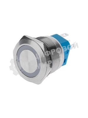 Кнопка антивандальная Rexant Ø 22 12 В Б/Фикс (5с) (ON)-OFF/(OFF)-ON подсв./зеленая