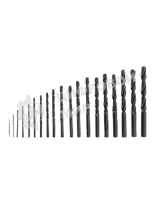 Набор сверл по металлу Sparta 1-10 мм (через 0,5 мм), HSS, 19 шт, пласт. бокс, цилин. хвостовик