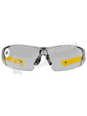 Очки защитные Denzel открытые, поликарбонатные, дымчатая линза, 2х комп.дужки