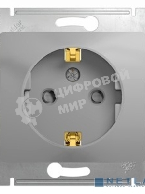 Механизм розетки 1-м СП Glossa 16А защ. шторки с заземл. алюм. SchE GSL000345
