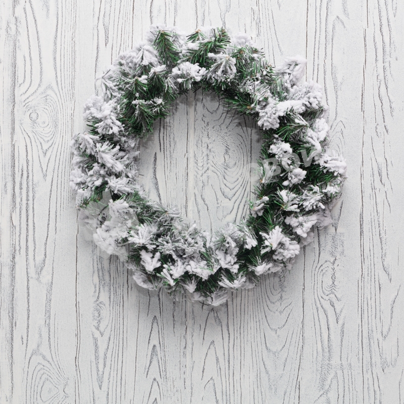 Заснеженный еловый венок Neon-night Ø 45 см, ПВХ