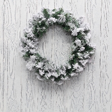 Заснеженный еловый венок Neon-night Ø 45 см, ПВХ