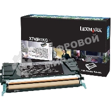 Картридж лазерный Lexmark X746H1KG черный для Lexmark X746de\nLexmark X748de\nLexmark X748dte 12к