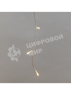 Гирлянда светодиодная Neon-night Айсикл (бахрома) 5х0,6м, с эффектом мерцания, прозрачный провод, IP44, 230В, диоды теплые белые, 112LED