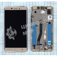 Дисплей для Asus ZenFone 3 Laser ZC551KL золотистый с рамкой