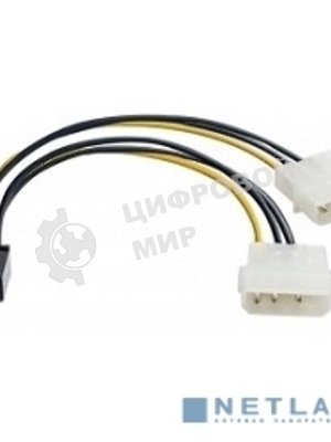 Переходник питания PCI-Express 6pin (от 2х разъемов Molex (IDE) блока питания), 15 см ExeGate EX138937RUS