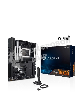 Материнская плата ASUS Pro WS TRX50-SAGE WIFI, sTR5, AMD TRX50, 4xDDR5, 4xSATA, 3xM.2, 1xSlimSAS, 1xPCI-E 5.0 x8, 1xPCI-E 4.0 x16, 1xPCI-E 4.0 x4, 2x 10Gb LAN, 2xUSB-A 2.0, 6xUSB-A 3.2 Gen 2, 1xUSB-C 3.2 Gen 2x2, 2x3.5 мм, 5.1, E-ATX