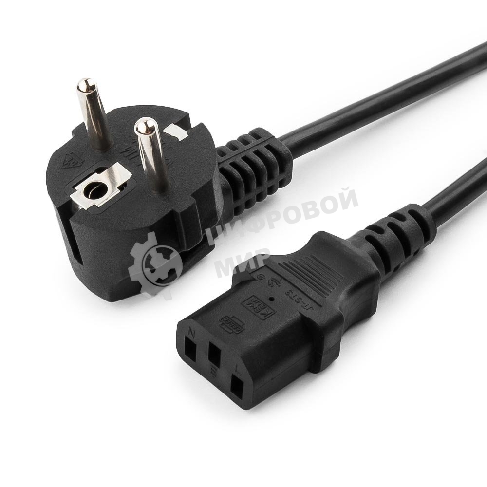 Кабель питания Gembird 4.5-5.0м, черный, с заземление, пакет