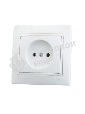 Розетка 1-м СП Мира 16А IP20 без заземл. керам. белый/белый LEZARD 701-0202-121