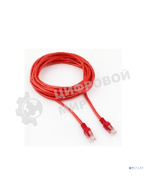 Патч-корд UTP Cablexpert cat.5e, 5м, литой, многожильный (красный)