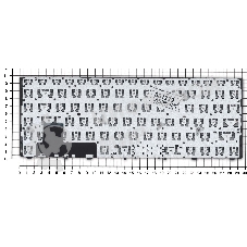 Клавиатура для ноутбука HP EliteBook Folio 9470M черная с серебристой рамкой без указателя