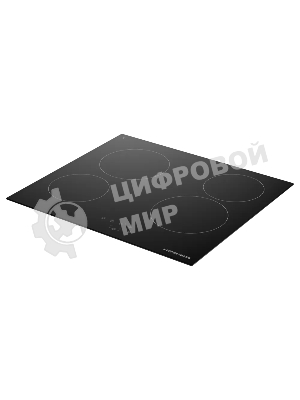 Варочная панель Kuppersberg, Hi-Light, High-Tech, 60 см, 4 конфорки, 9 уровней мощности, таймер, автоматическое отключение, индикация остаточного тепла, сенсорное управление, черный