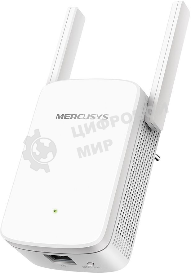 Усилитель сигнала Mercusys ME30 AC1200 Wi-Fi Range Extender, 300 Mbps at 2.4 GHz + 867 Mbps at 5 GHz, 1 x 10/100 LAN, 2× Fixed External Antennas, Wall Plugged, WPS/Reset Button, Signal Indicator, Range Extender/Access Point mode, Adaptive Path Selection