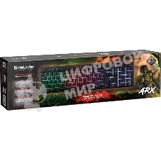 Клавиатура проводная Defender Arx GK-196L RU, USB, черный