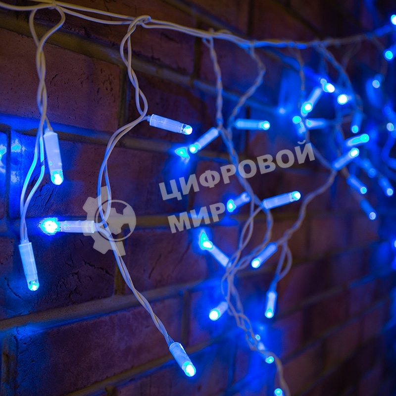 Гирлянда Neon-night Айсикл (бахрома) светодиодный, 4,8 х 0,6 м, белый провод, 230 В, диоды синие, 152 LED