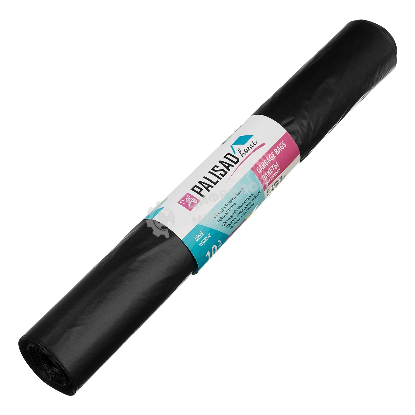 Пакеты для мусора Home Palisad 200 л x 10 шт. пвд особопрочные черные, длинный ролик