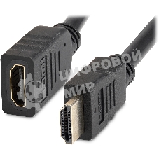 Кабель-удлинитель аудио-видео Buro HDMI (m)/HDMI (f) 1.5м. позолоч.конт. черный