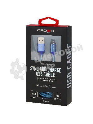 Кабель Crown USB - microUSB CMCU-3072M blue