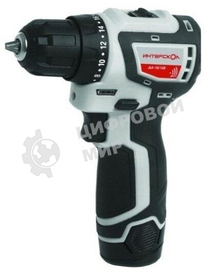 Дрель-шуруповерт ИНТЕРСКОЛ ДА-10/12В, 12 В, 1,5 Ач, 36 Нм, бесщеточный