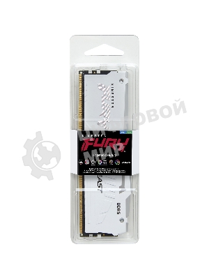 Оперативная память Kingston Fury Beast, DDR5, 32Gb (1x32Gb), 6000MHz, CL36, DIMM, радиатор, RGb, белый