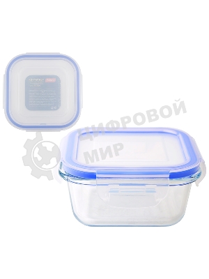 Контейнер из жаропрочного стекла с крышкой из поастика, 0,8 л, CRISTALLINO, tm Mallony