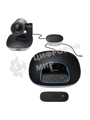 Веб-камера Logitech Group 1920x1080, 30 кадр/с, USB Type-A, микрофон (4 шт, шумоподавление), автоматическая фокусировка, автоосвещение, универсальное крепление, штатив в комплекте
