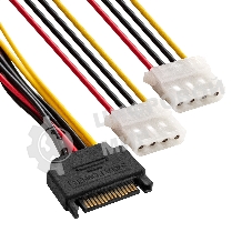 Кабель питания SATA ExeGate EX-CC-SATAM2MF-0.15 (15pin M/2xMolex F, 0,15м)