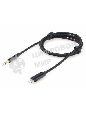 Кабель-переходник USB Cablexpert CCAB-AP35M-1M-B, Lightning/Jack3.5, Mobile, 1м, черный, коробка