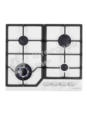 Газовая варочная панель Maunfeld EGHE.64.43CW/G, 4 конфорки, эмалированная сталь, белый