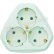 Розетка Кунцево-Электро 3-м СП РС10/16-503 защ. шторки с заземл.