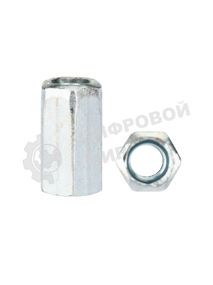 Гайка для шпильки Kranz удлиненная М6, 1.0х10х18, короб (20 шт./уп.)