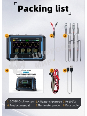 Планшетный осциллограф 3 в 1 FNIRSI 2C53P