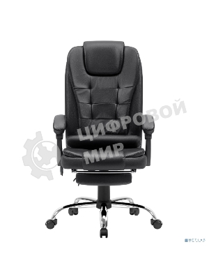 Кресло Defender CARDINAL черный, экокожа, 120 кг, подставка для ног, механизм качания