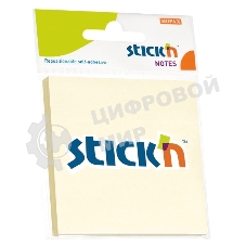 Блок самоклеящийся бумажный Stick`n 21198 76x76 мм, 100 листов, 70 г/м2, пастель, желтый, европодвес