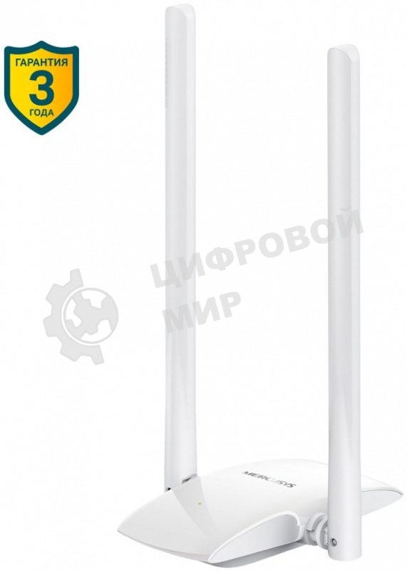 Сетевой адаптер WiFi Mercusys MW300UH USB 2.0 (ант.внеш.несъем.) 2ант.