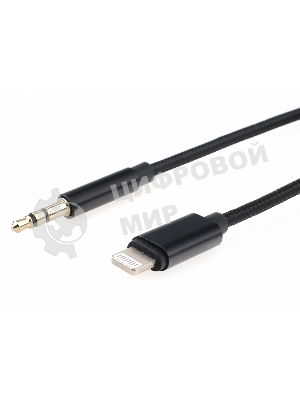 Кабель-переходник USB Cablexpert CCAB-AP35M-1M-B, Lightning/Jack3.5, Mobile, 1м, черный, коробка