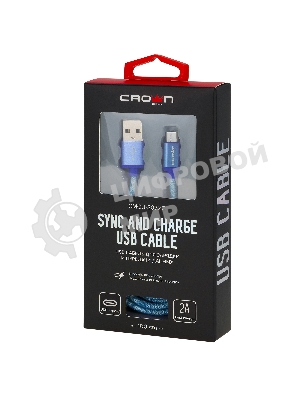 Кабель Crown USB - USB Type-C CMCU-3072C blue