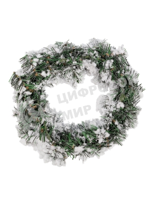 Заснеженный еловый венок Neon-night Ø 30 см, ПВХ