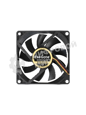 Вентилятор для корпуса ExeGate ExtraSilent ES08015S3P черный, 80 мм, 1600 об/мин, 16.5 дБ, 3 pin