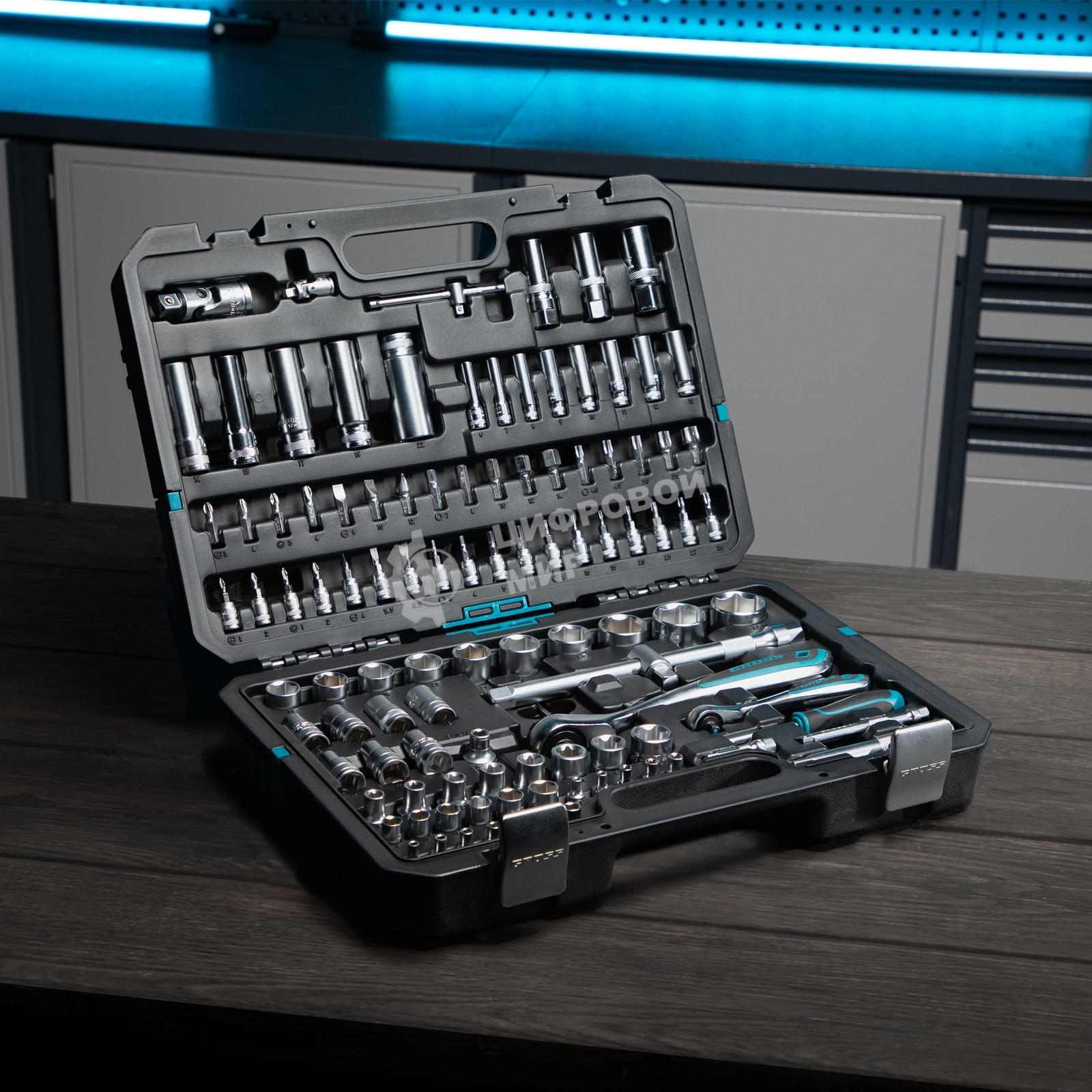 Набор инструментов Gross 109 предметов, 120 зубьев, CrV 1/4, 1/2