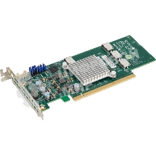 Плата коммуникационная SuperMicro Quad port OCuLink retimer NVMe SSD add-on card for PCIe3 x16 slot
