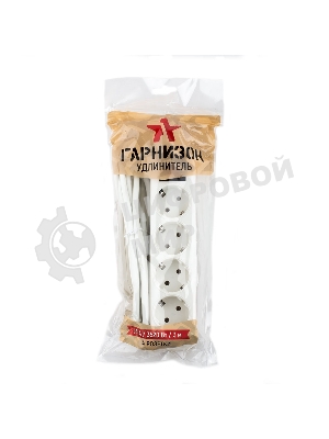 Сетевой фильтр Гарнизон ELB-G4-W-3, 4 евророзетки с выключателем и заземлением, допустимый ток 16А, длина 3 м.