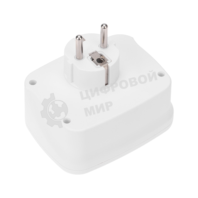 Тройник электрический Rexant 16А + 2х2,5А с заземлением + 3хUSB-A 2,4А + USB Type-C 3А, белый