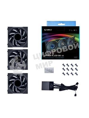 Корпусный вентилятор LIAN LI UNI FAN TL LCD (3pcs) G99.12TLLCD3B.00 черный 120мм 1900rpm 27db 7-pin