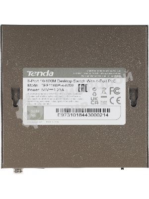 Коммутатор Tenda TEF1106P-4-63W 6PORT 100M 4POE