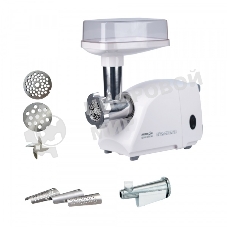 Мясорубка электрическая Аксион М14.04 белый, 600 Вт, 0.5 кг/мин, защита от перегрузки, насадки - 4