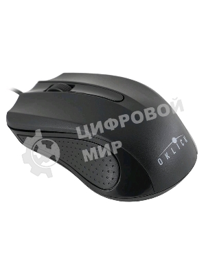 Мышь проводная Oklick 225M черный, 1200 dpi, USB, кнопки - 3